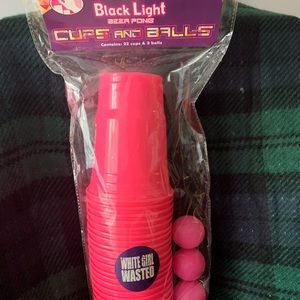 Brand new! Black light beer pong set